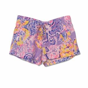 Lilly Pulitzer 4" Baybreeze Linen Shorts In Lilac Verbena So Snappy, sz XS